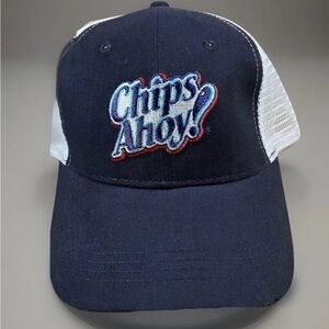 CHIPS AHOY Cookies Baseball Cap Adult OS Navy Blue Snapback Mesh Trucker Hat NWT